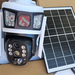 Двойна соларна безжична въртяща камера 4G 6MP 10zoom работи SIM карта