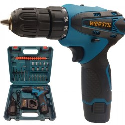 АКУМУЛАТОРЕН ВИНТОВЕРТ WERSTIL 12V С ВЛОЖКИ И УДЪЛЖЕНИЕ