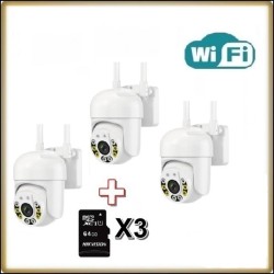 КОМПЛЕКТ 3БР. WIFI КАМЕРА 5MP HD 1080P + 3БР. КАРТИ 64ГБ