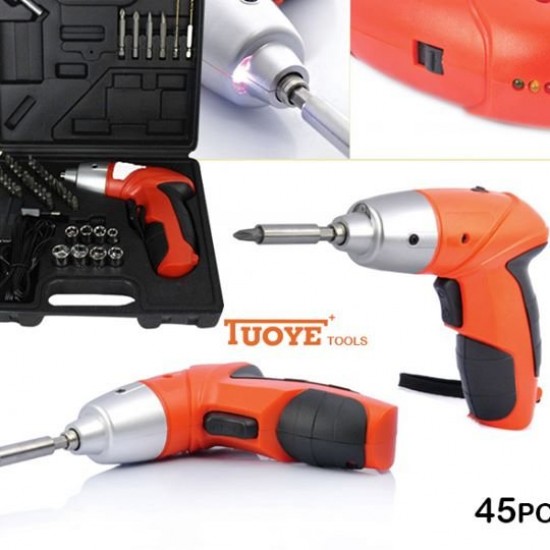 IUOYE TOOLS АКУМУЛАТОРНА ОТВЕРТКА 45PCS CORDLESS SCREWDRIVER 180RPM