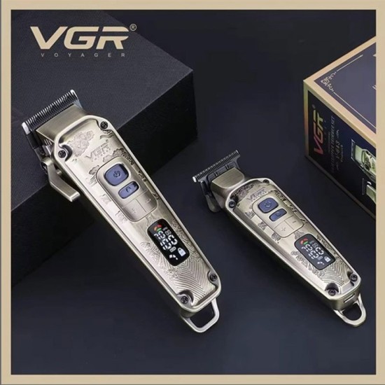 VGR V-643 Професионален комплект 2 в 1 – машинка за подстригване и тример, метален корпус