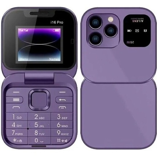 Сгъваем мобилен телефон i16 с две SIM карти, камера, фенерче, FM радио FS-20340