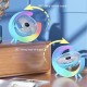 Мини настолен вентилатор с многоцветно осветление, RGB LED, USB, презареждащ се