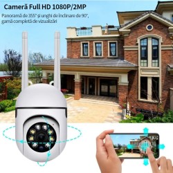 R5 icsee Куполна въртяща безжична камера 5MP за монтаж на открито
