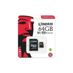 Карта памет Kingston microSDHC 64 GB, UHS-I, class 10 с преходник