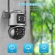 Двойна Външна WiFi Камера A32 с два екрана 4MP+4MP, ICSee
