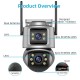 + 64GB карта памет комплект двойна външна WiFi Камера A32 с два екрана 4MP+4MP, ICSee