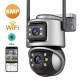 + 64GB карта памет комплект двойна външна WiFi Камера A32 с два екрана 4MP+4MP, ICSee
