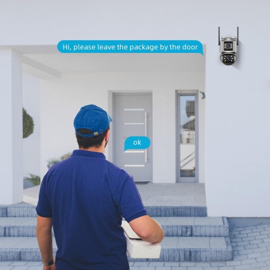 Двойна Външна WiFi Камера A32 с два екрана 4MP+4MP, ICSee