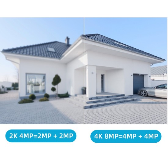 Двойна Външна WiFi Камера A32 с два екрана 4MP+4MP, ICSee