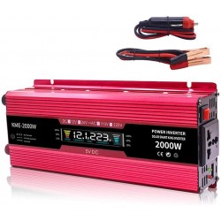 ИНВЕРТОР НА НАПРЕЖЕНИЕ С ДИСПЛЕЙ ОТ 12V НА 220V С МОЩНОСТ ОТ 2000W