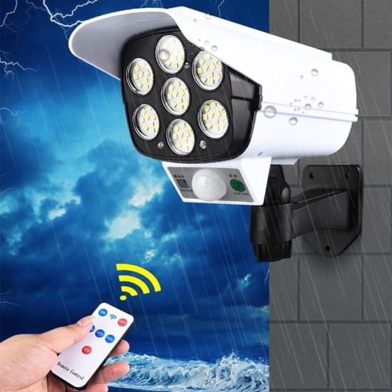 LED Соларна лампа имитираща камера за видеонаблюдение / фалшива камера с LED прожектор и сензор за движение