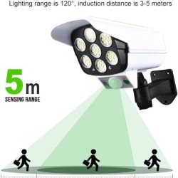 LED Соларна лампа имитираща камера за видеонаблюдение / фалшива камера с LED прожектор и сензор за движение