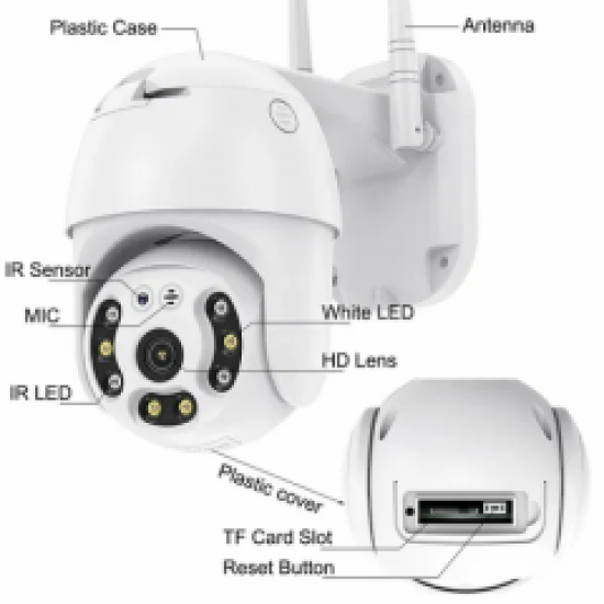 2 БРОЯ ICSEE КУПОЛНА БЕЗЖИЧНА ВЪРТЯЩА КАМЕРА 8 MP.