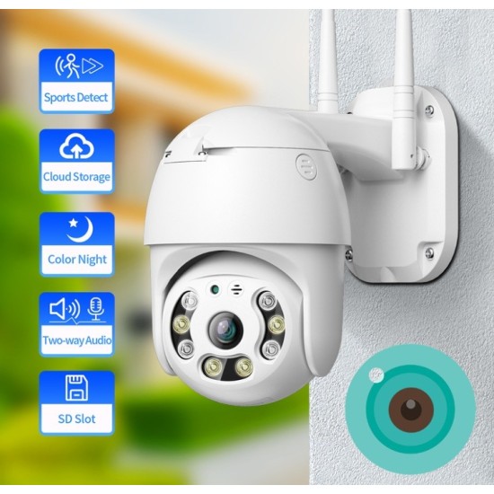 3 БРОЯ ICSEE КУПОЛНА БЕЗЖИЧНА ВЪРТЯЩА КАМЕРА 8 MP. + 3БР. КАРТИ 64GB