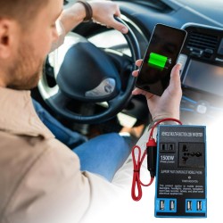 Автомобилен инвертор 12V към 220V 1500W с USB зарядни изходи
