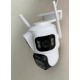 Тройна външна WiFi камера P15 с три ектрана 3MP+3MP+6MP, ICSee, Бяла