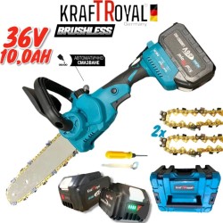 Акумулаторен трион за клони/ Безчеткова резачка за дърва 36V 10.0AH KRAFT ROYAL