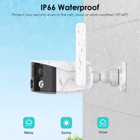 Панорамна камера с два обектива 16MP Android и iOS: iCSee, XMeye