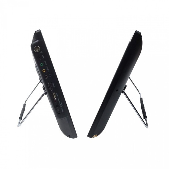 Портативен телевизор Perfect 10" | DVB-T2, 12V/220V, USB, HDMI, Батерия за къмпинг различни размери 220V/12 V + стойка цифров тиунер, български канали / цифрова антена 