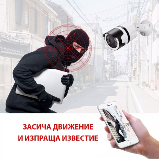 Безжична Bullet Камера PRO+ Wateproof Camera WIFI за външен монтаж, нощно виждане Full HD