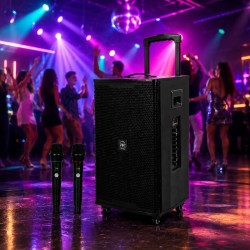ПОРТАТИВНА КАРАОКЕ КОЛОНА UKC T2 PRO С 2 МИКРОФОНА (1500W)