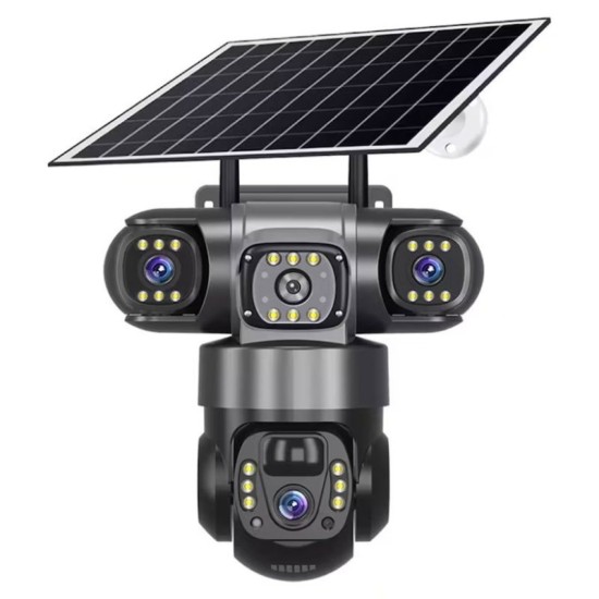 Соларна камера със SIM карта – 12MP Full HD, троен обектив, движение, нощно виждане, двупосочна комуникация, IP66