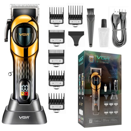 VGR V-166 – Професионална машинка за подстригване GREEN / GOLD