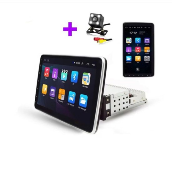Автомобилна мултимедия с Android 11, single din, 10 INCH въртящ екран 360 градуса