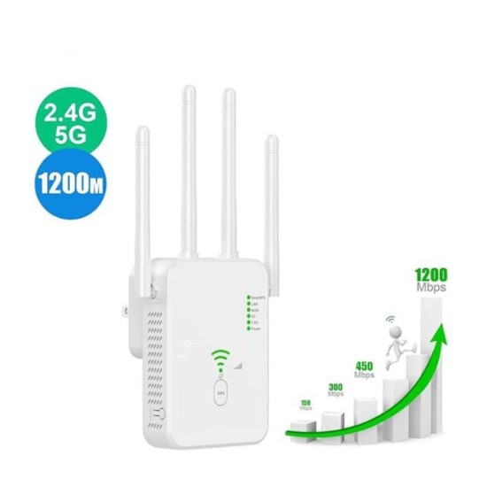 Усилвател на Wi-Fi сигнал 1200 Mbps - Repeater RU101200