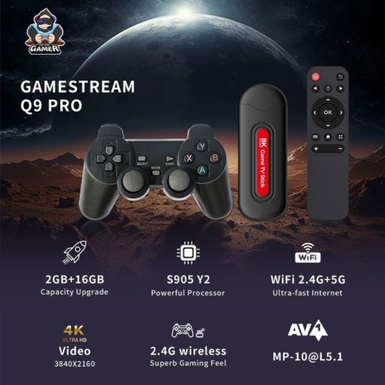 Безжична ретро конзола Q9Pro с Android 16 40000+ игри