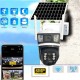 Двойна соларна безжична въртяща камера 4G 6MP 10zoom работи SIM карта