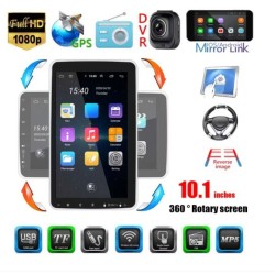 Автомобилна мултимедия с Android 11, single din, 10 INCH въртящ екран 360 градуса