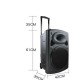 15" караоке тонколона mba f-15, bluetooth, 2 безжични микрофон, радио мба