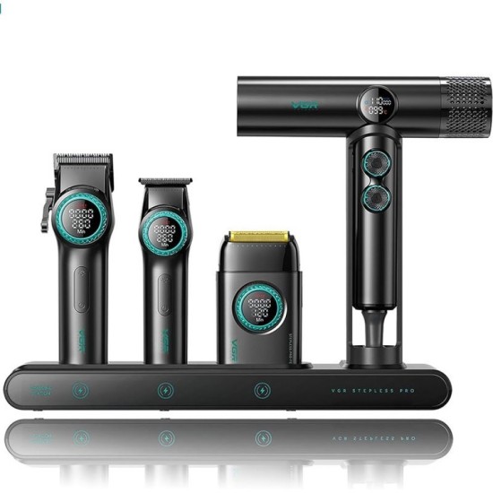 VGR Professional Barber Combo 4 в 1 – Професионален комплект за подстригване (Черeн)