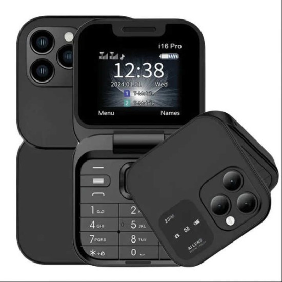 Сгъваем мобилен телефон i16 с две SIM карти, камера, фенерче, FM радио FS-20340