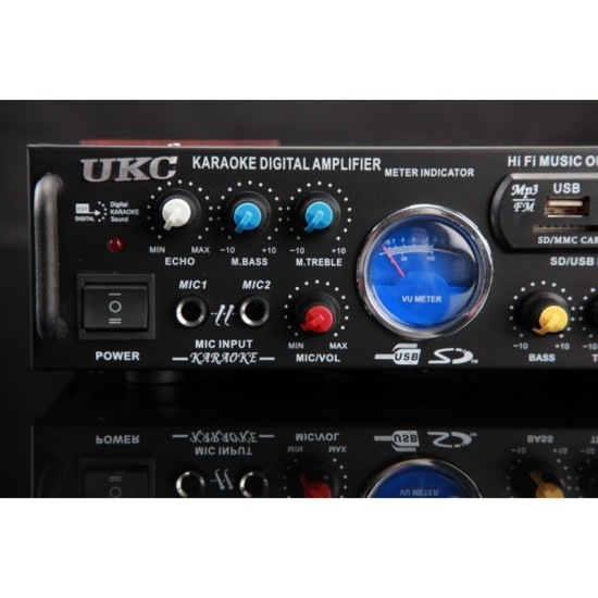 Аудио усилвател UKC AV-339A, караоке, USB порт, SD слот, MP3, FM