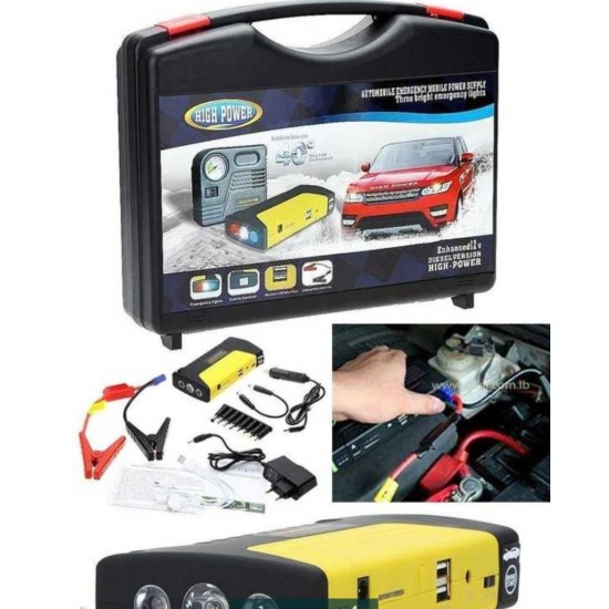 High Power Jump starter за кола и компресор + мощен фенер 