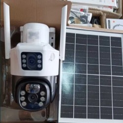 Двойна Соларна безжична водоустойчива камера WIFI 10MP LED