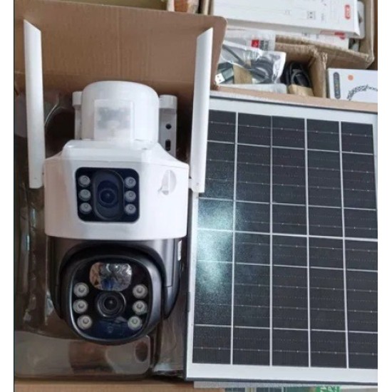 Двойна Соларна безжична водоустойчива камера WIFI 10MP LED