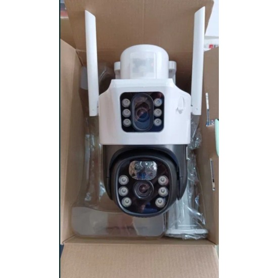 Двойна Соларна безжична водоустойчива камера WIFI 10MP LED
