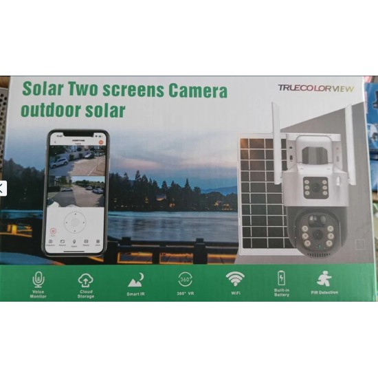 Двойна Соларна безжична водоустойчива камера WIFI 10MP LED