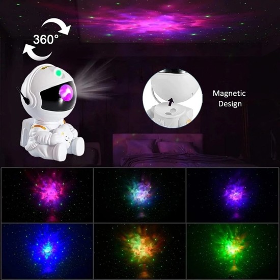 Нощна лампа астронавт с Bluetooth - Астронавт звезден проектор с 12 различни светлинни ефекта